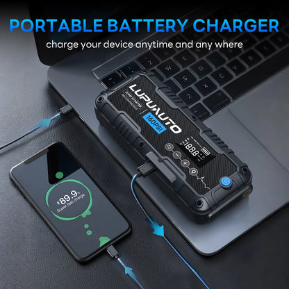 4 In 1 Car Jump Starter, Tire Inflator Pump Compressor