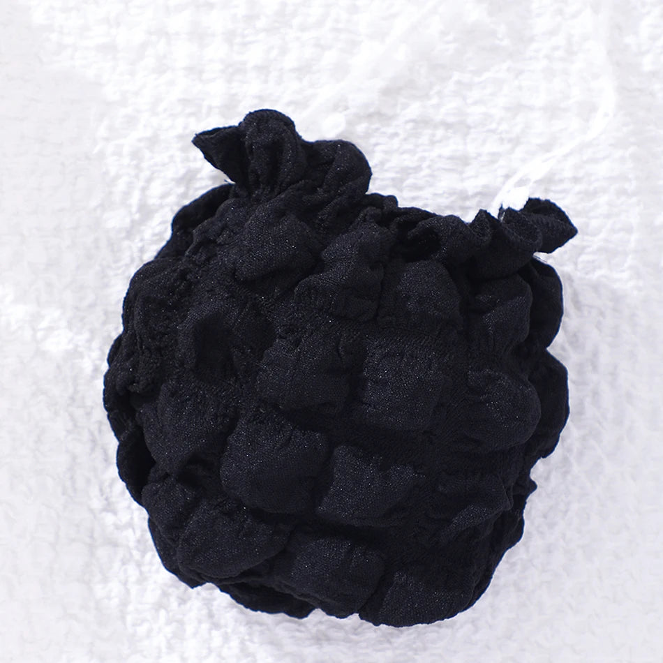 Girls Bubble Sleeve Ribbed Short Romper Set