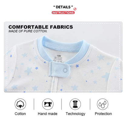 3 Pcs Solid Zipper Baby Rompers 100%Cotton