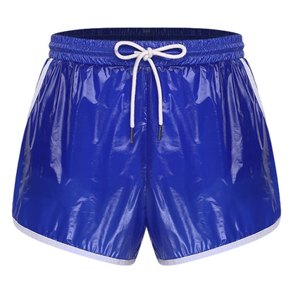 Mens Drawstring Waterpoof Swimming Trunks With Pockets