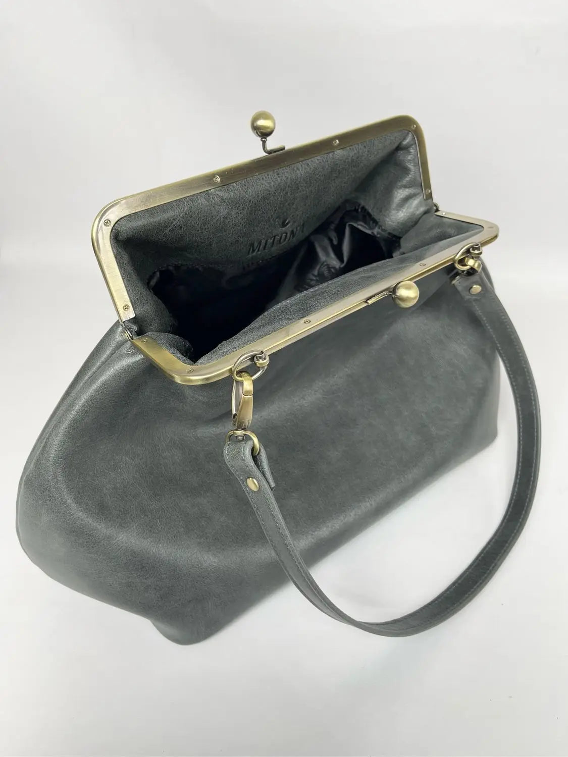 VINTAGE Artificial Leather Bag Large Clutch Handbag