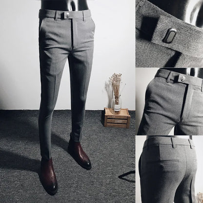 Men Stretch Slim Formal Casual Pants Fashion