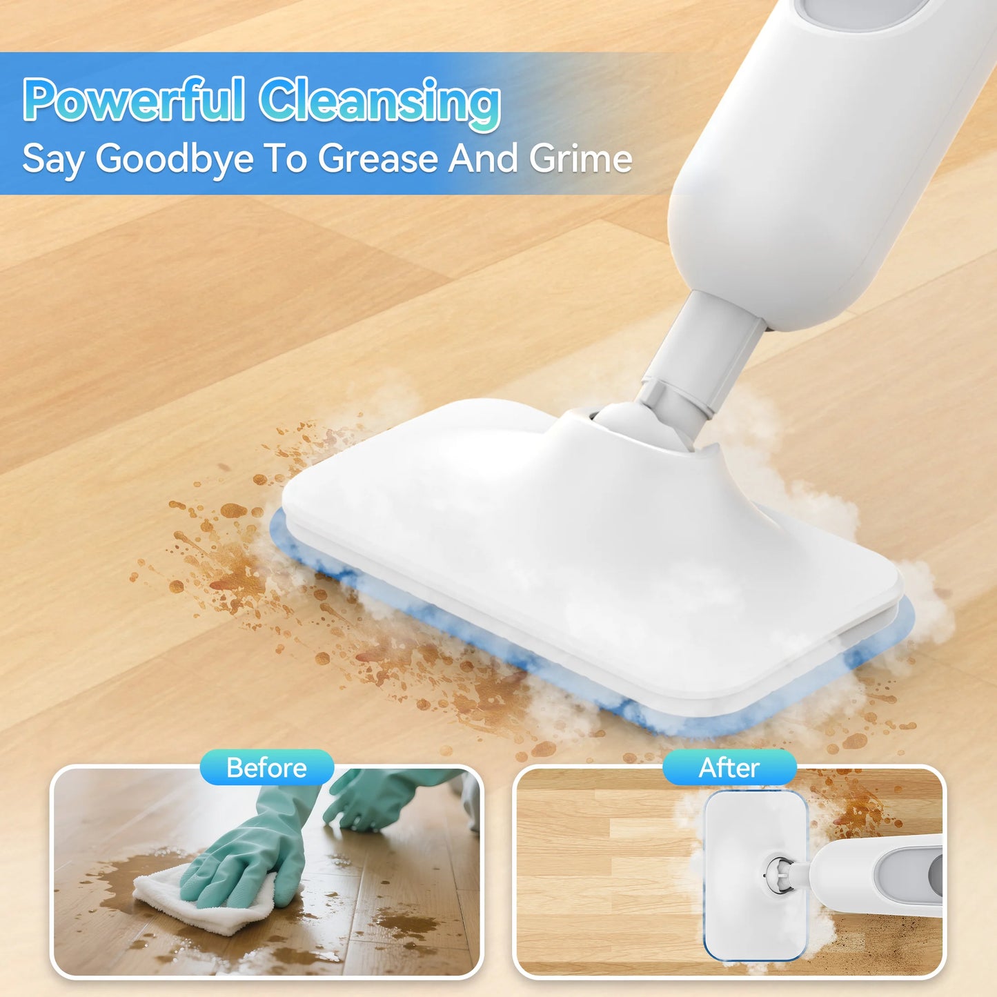 Powerful Mop Scrubbing Steam Cleaner Detachable Floor