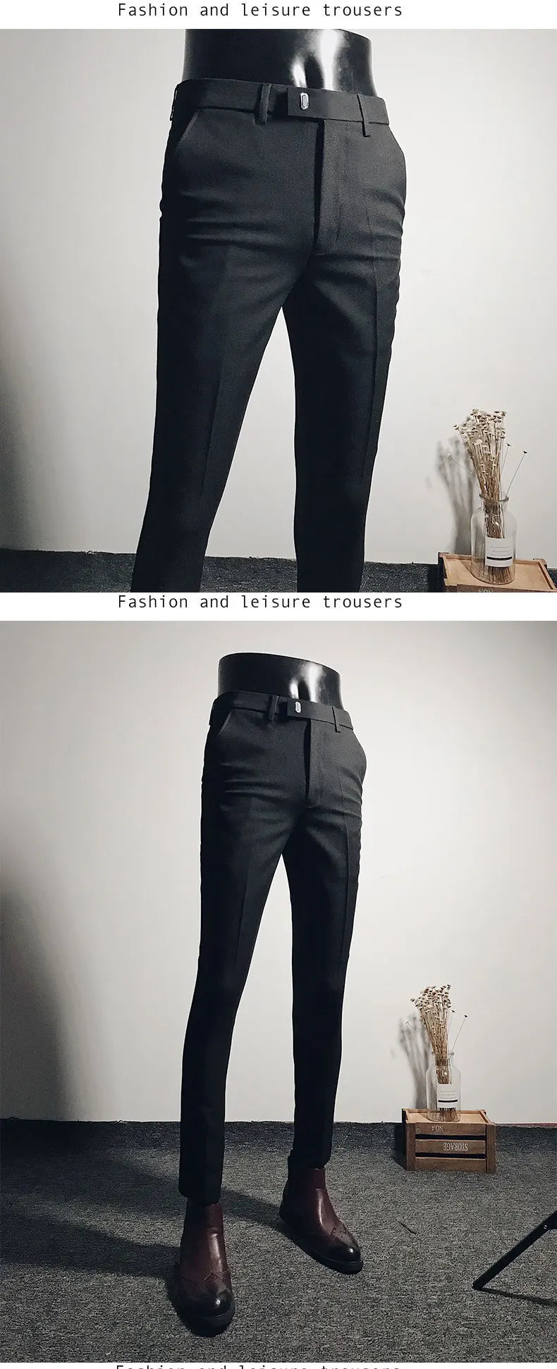 Men Stretch Slim Formal Casual Pants Fashion