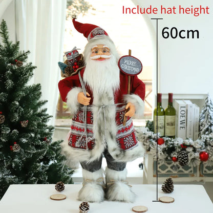 Large Standing Santa Figurine Doll Home Decoration