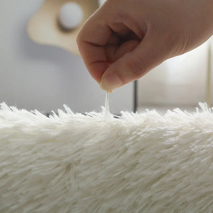 White Fluffy Modern Home Decor Rug Non-Slip