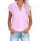 Womens Cotton Linen Casual Short Sleeve Tops