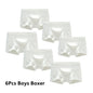 6Pcs Girls/Boys Underwear White Cotton Teen Briefs