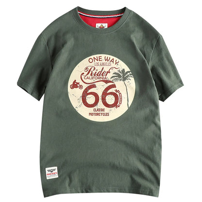 American Retro Short Sleeve O-neck T-shirt