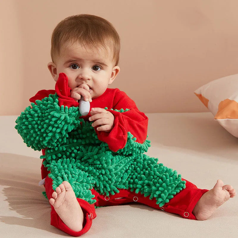 Girls Cleaning Mop Long Sleeve Crawling Jumpsuit