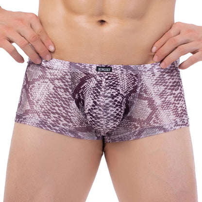 Men's Snake Skin Boxer Briefs Bulge Shorts
