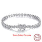 Shiny Tennis Bracelet Sterling Silver Cubic Zirconia