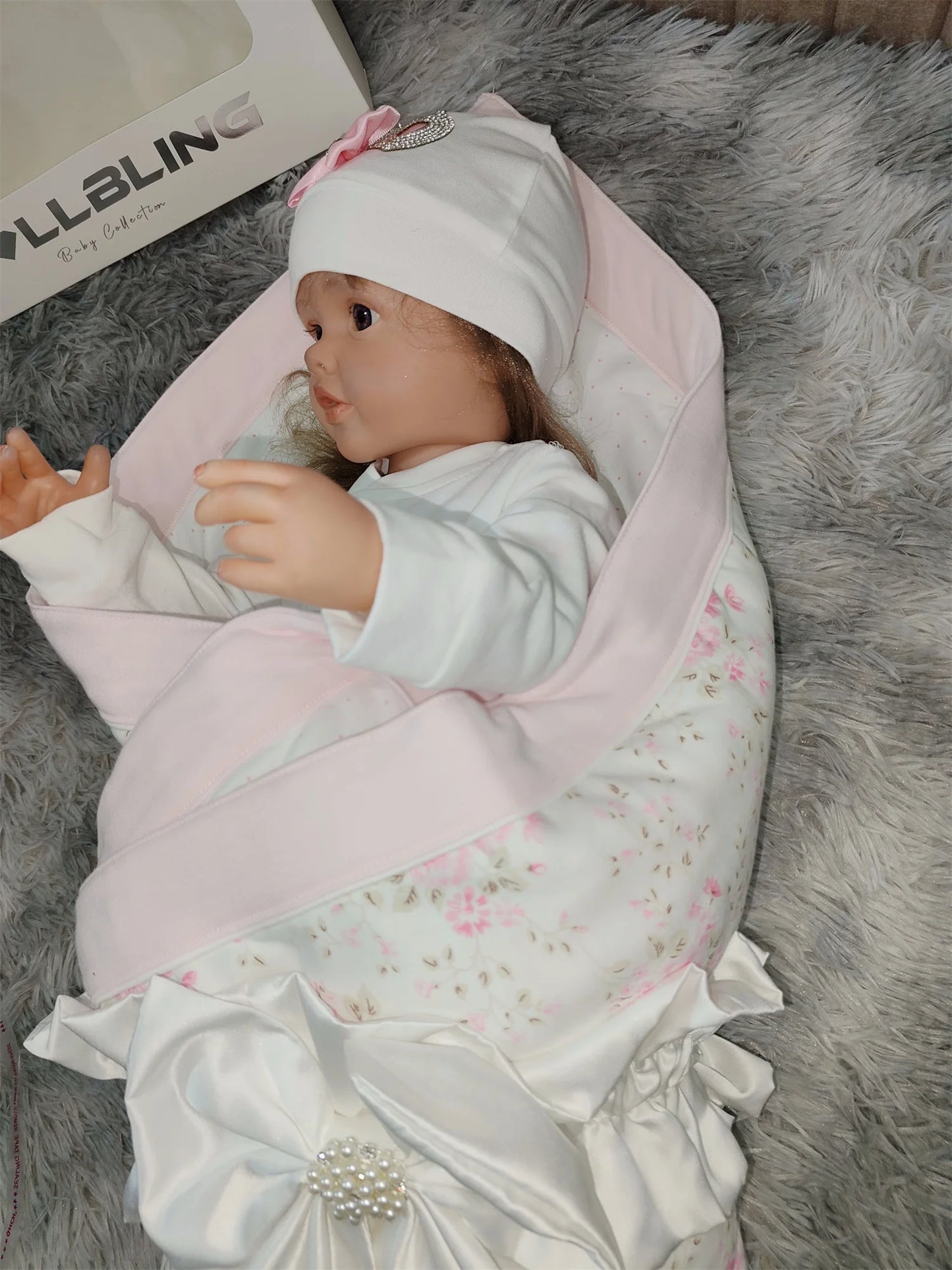 Boys/Girls French Lace Essential Receiving Blanket Ultra-Soft