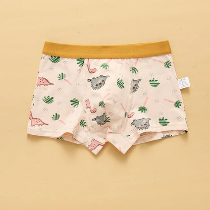 4PCS Boys Cute Cotton Breathable Comfort Underwear