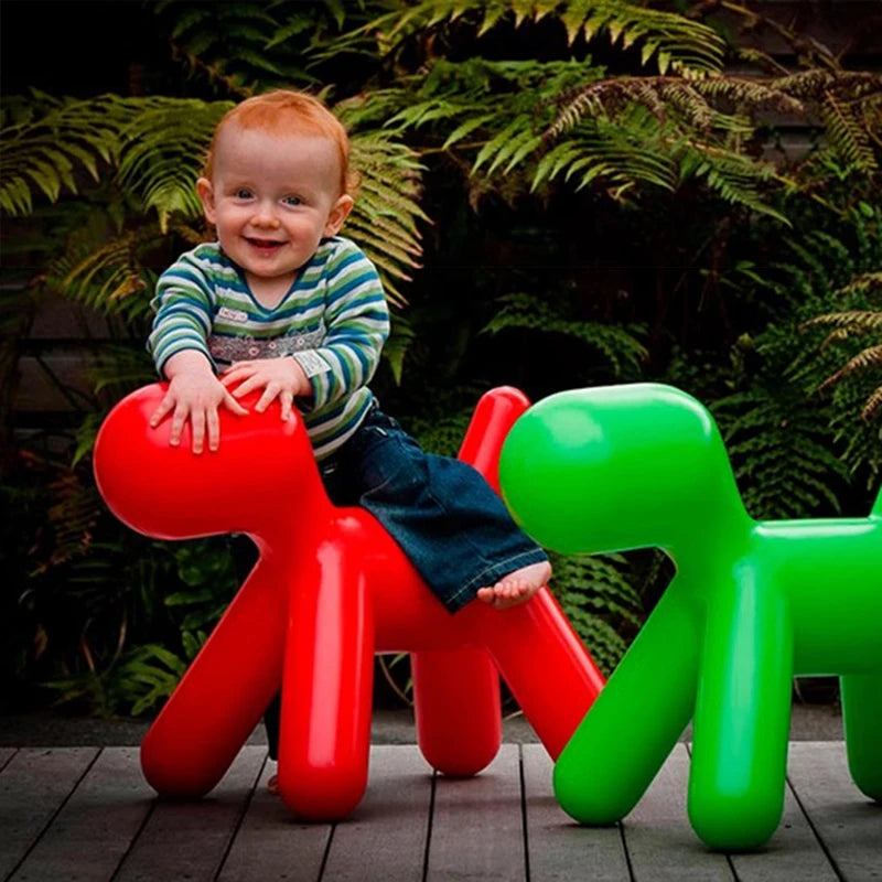 Plastic Children's Chair Cute Cartoon Dog Animal