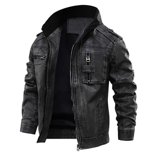 Leather Jacket Vintage Motorcycle Jackets Plus Size
