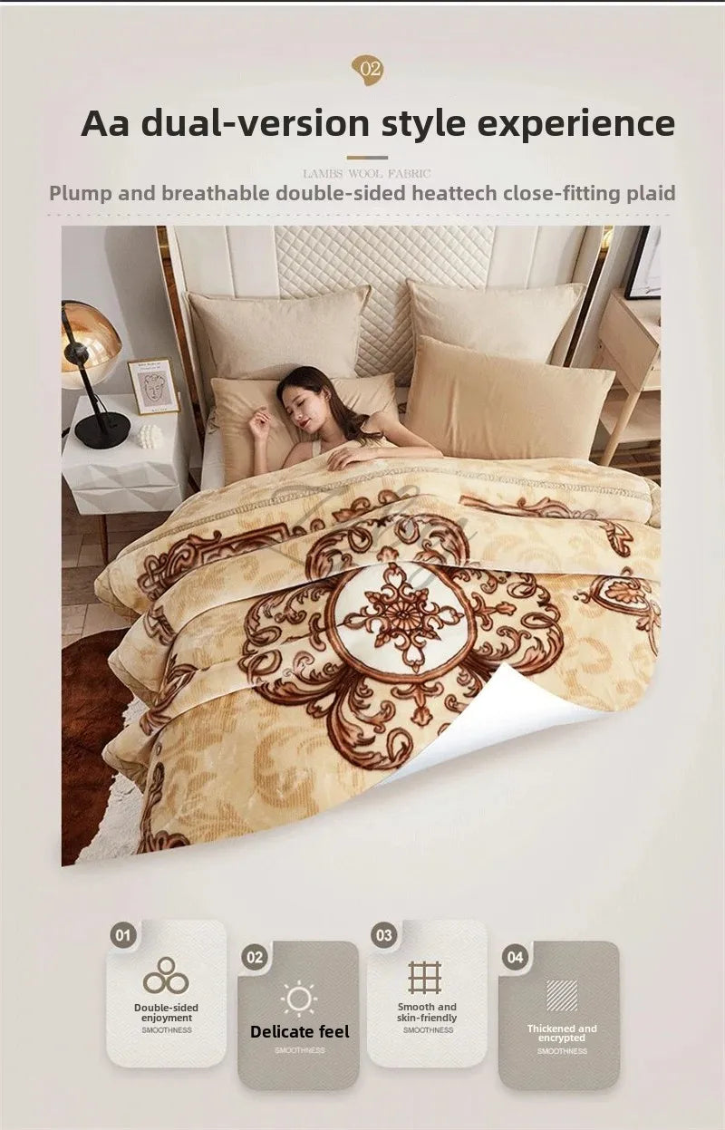 European Style Warm Raschel Blanket Weighted Comforter