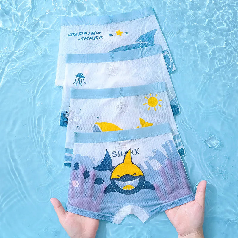 4PCS Boys Underwear Cartoon Print Knickers