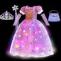 Disney Glowing Rapunzel Costume Girl LED Princess Gown