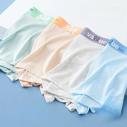 4PCS Teen Boys Mesh Breathable Antibacterial Underwear
