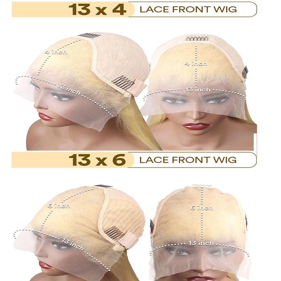 Honey Blonde Lace Frontal Human Hair Wigs