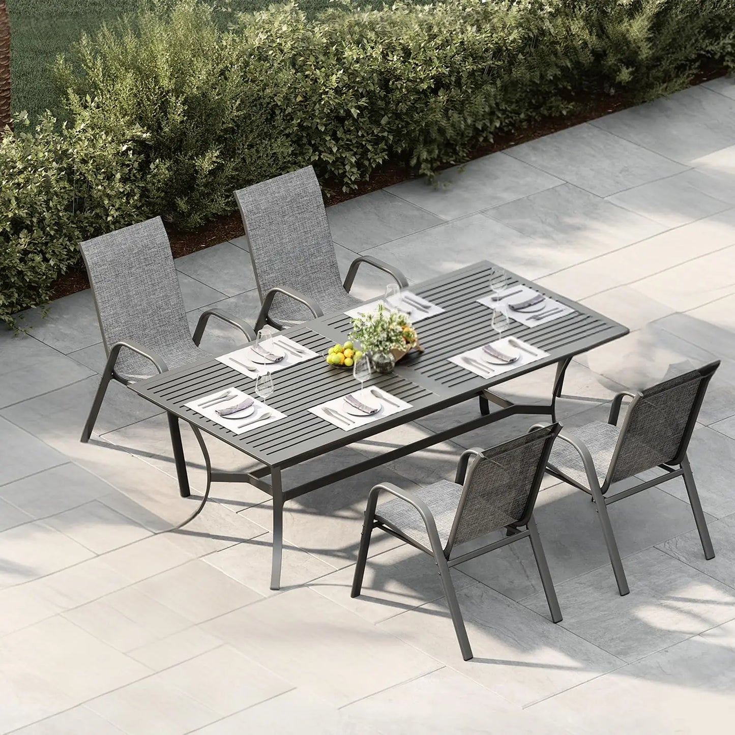 4 Stackable Outdoor Patio Chairs, All-Weather