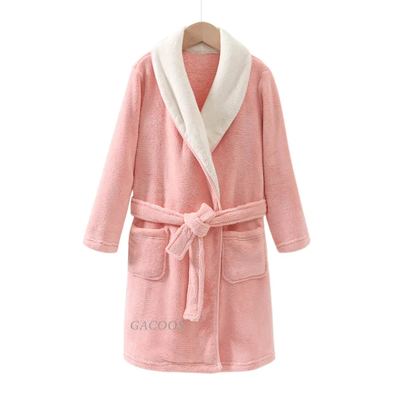Boys/Girls Warm Fleece Flannel Bath Robes