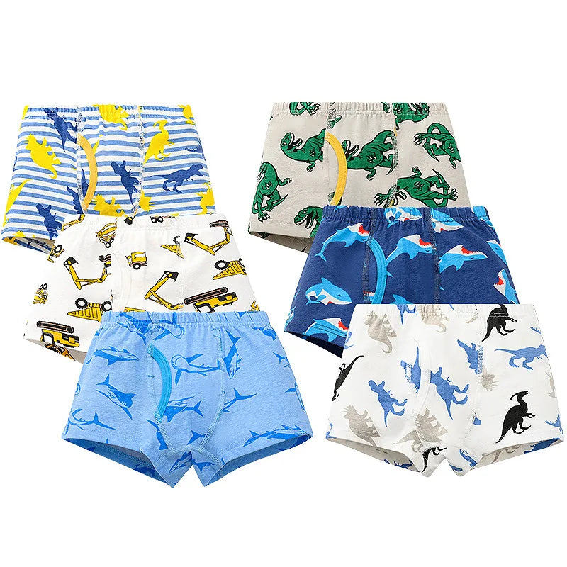 8 pcs Boys Boxer Briefs Sets 2025 New Kids Cartoon Underwear