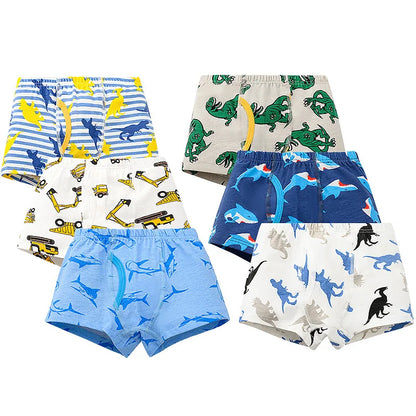 8 pcs Boys Boxer Briefs Sets 2025 New Kids Cartoon Underwear