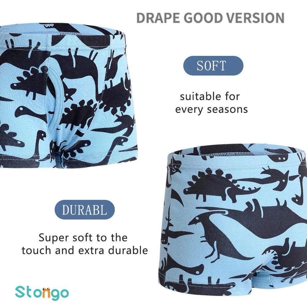6 Pcs Toddler Boys Cartoon Boxer Briefs Underwear