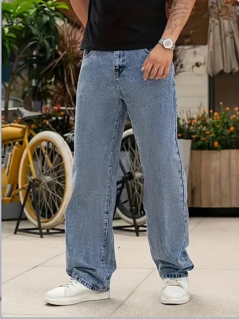 Men's Loose Fit Straight Leg Jeans
