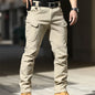 Men Fashion Cargo Pants Solid Color Multi-Pockets