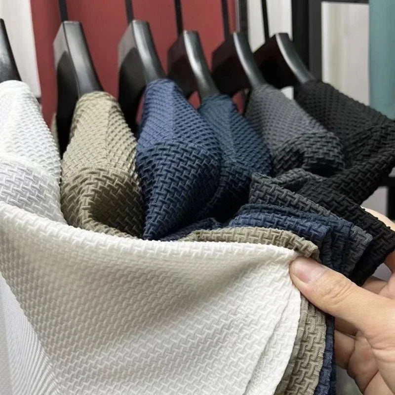 Mens Silk Mesh Breathable Casual Cool Quick-dry