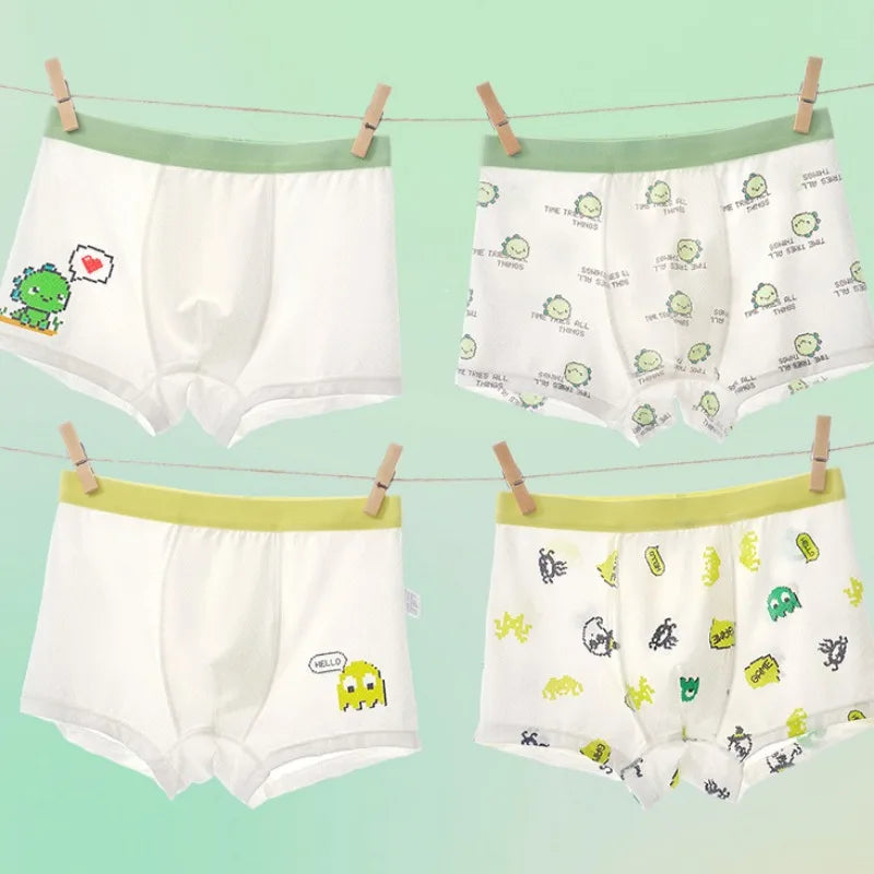 4PCS Mesh Breathable Comfort Boys  Antibacterial Underwear