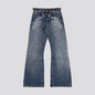 Men/Women Bootcut Jeans Vintage Washed Embroidery Pants