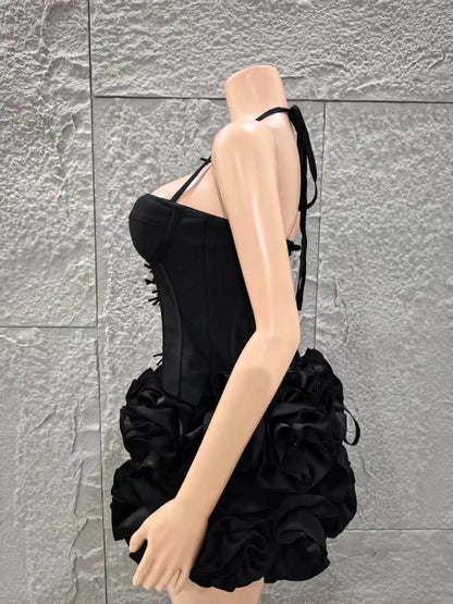 2 Pcs Women Sexy Strapless Dress Nightclub Party Wear