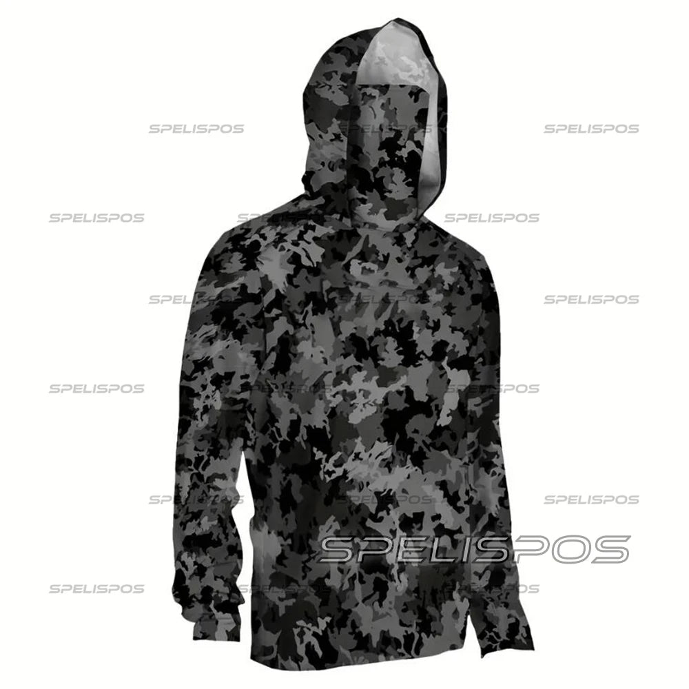 Mens Fishing Hoodie Sailing Shirt Long Sleeve