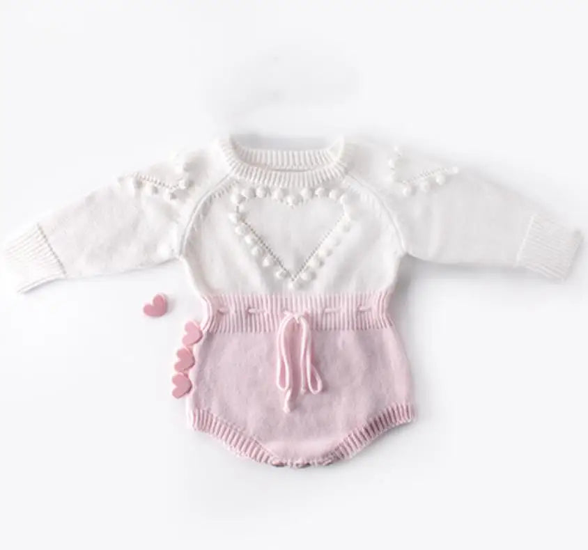Baby Girls Knitting Romper Red Fashion