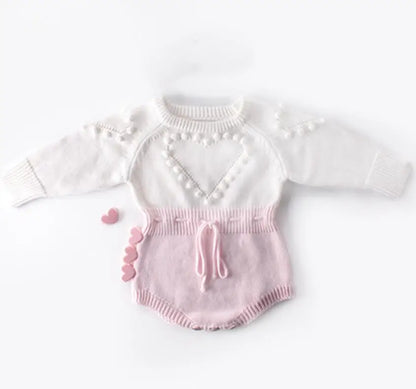 Baby Girls Knitting Romper Red Fashion
