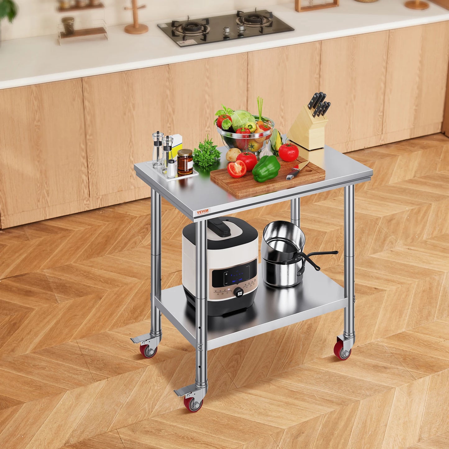 Stainless Steel Commercial Work Table Caster Wheels