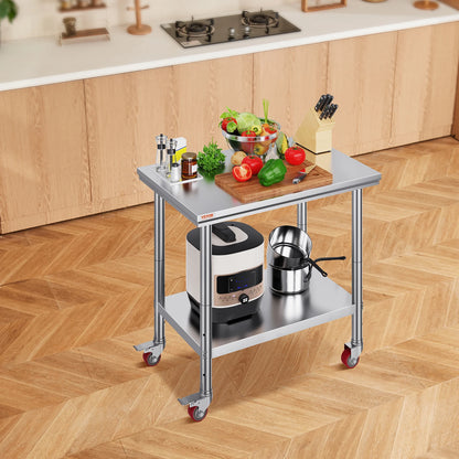 Stainless Steel Commercial Work Table Caster Wheels
