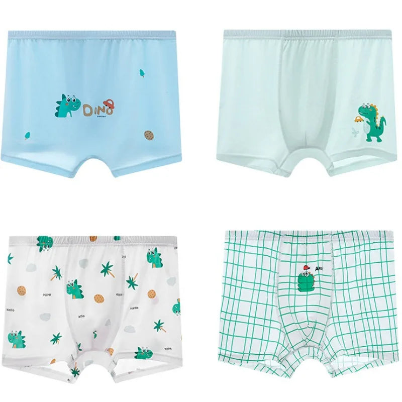 4PCS Teen Boys Breathable Soft Antibacterial Underwear