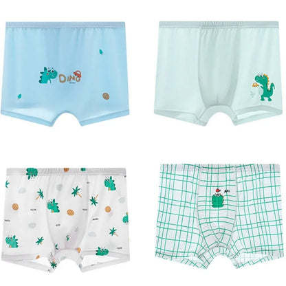 4PCS Teen Boys Breathable Soft Antibacterial Underwear