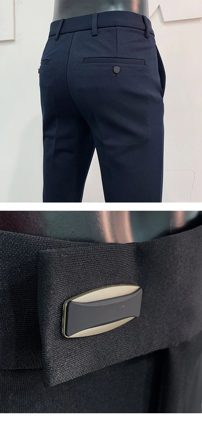 Men Stretch Slim Formal Casual Pants Fashion