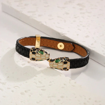 Women Fashion Charm Metal Snake Head Bangles