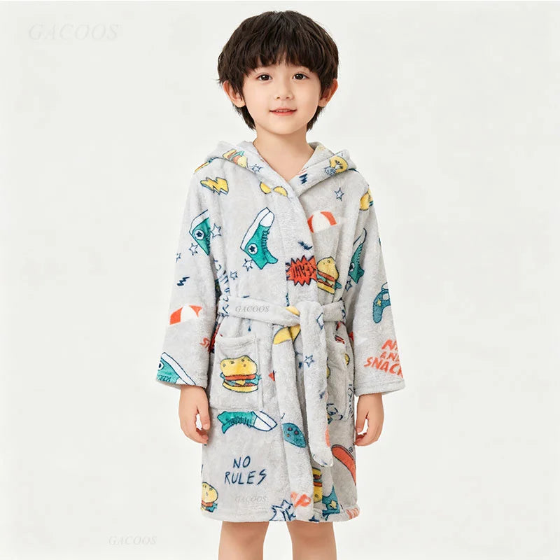 Boys/Girls Winter Colorful Bathrobe Sleepwear Loungewear