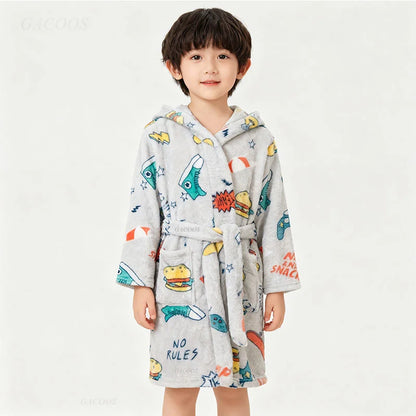 Boys/Girls Winter Colorful Bathrobe Sleepwear Loungewear