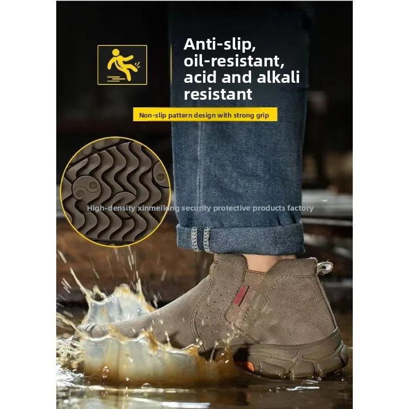 Anti Smashing Steel Toe Insulated Shoes, Breathable Suede