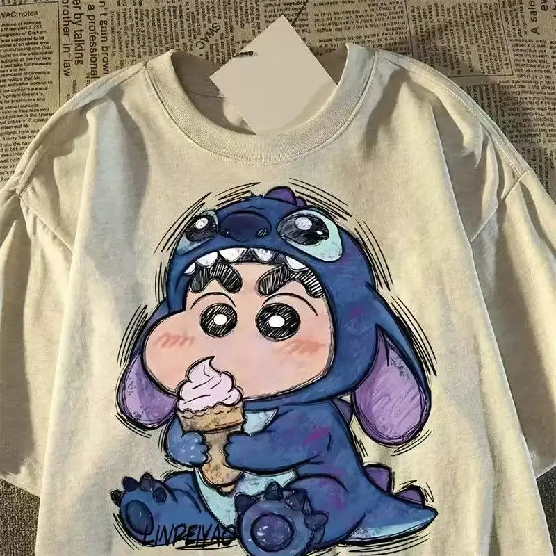Shin Chan Cartoon Character Women's Fashion T-shirt