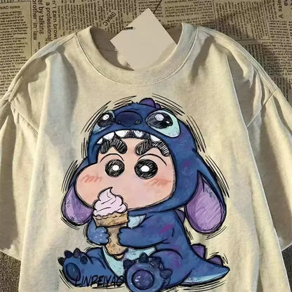 Shin Chan Cartoon Character Women's Fashion T-shirt